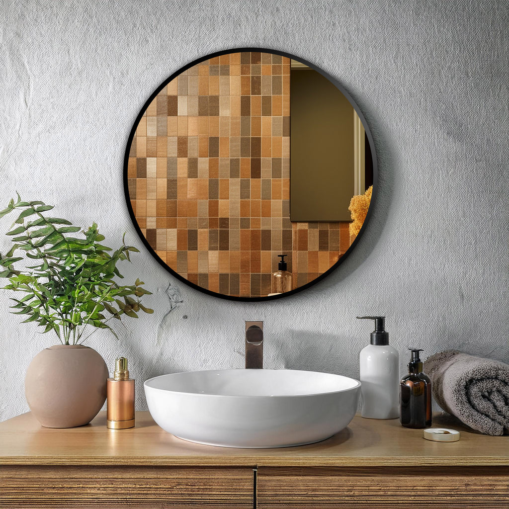 Aluminum Frame Mirror - Round Shape 50cm x 50cm