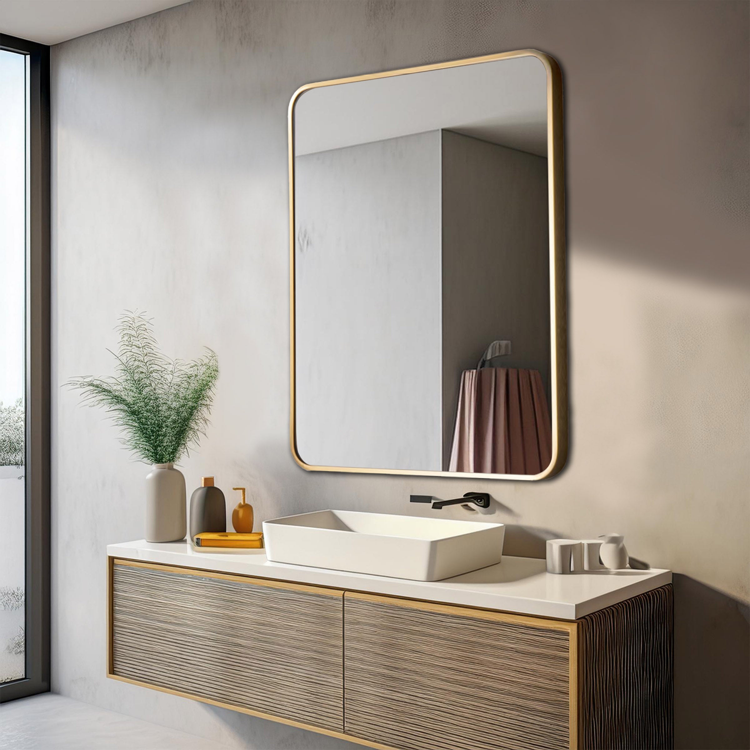 Aluminum Frame Mirror - Rectangle Shape 70cm x 50cm