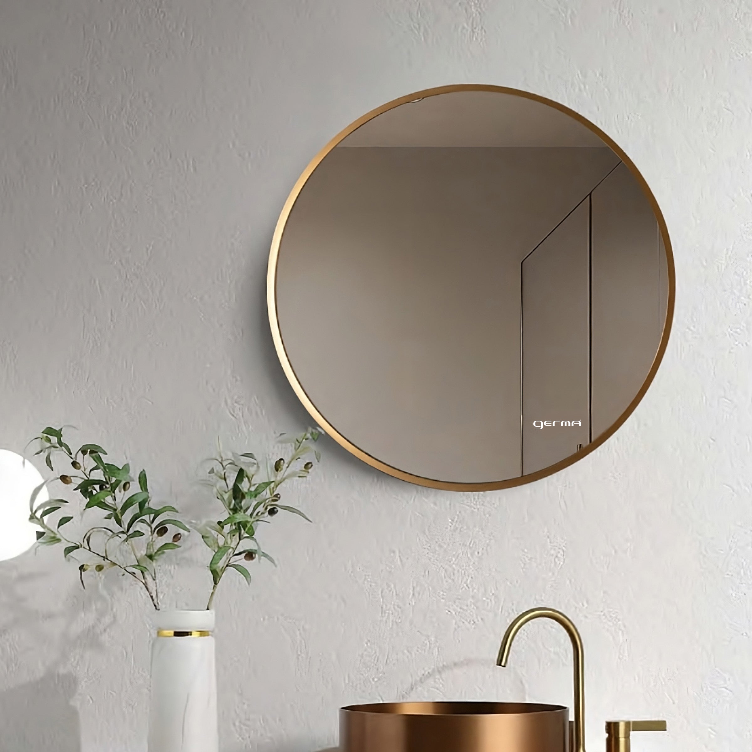 Aluminum Frame Mirror - Round Shape 50cm x 50cm