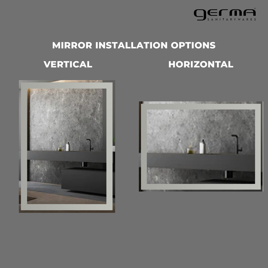 Germa Rectangular Frosted Wall Mounted Frameless Mirror with Beveled Edges/Wall Mirror for Bathroom/Living Room/Bed Room/Dressing Room (18x24inch)