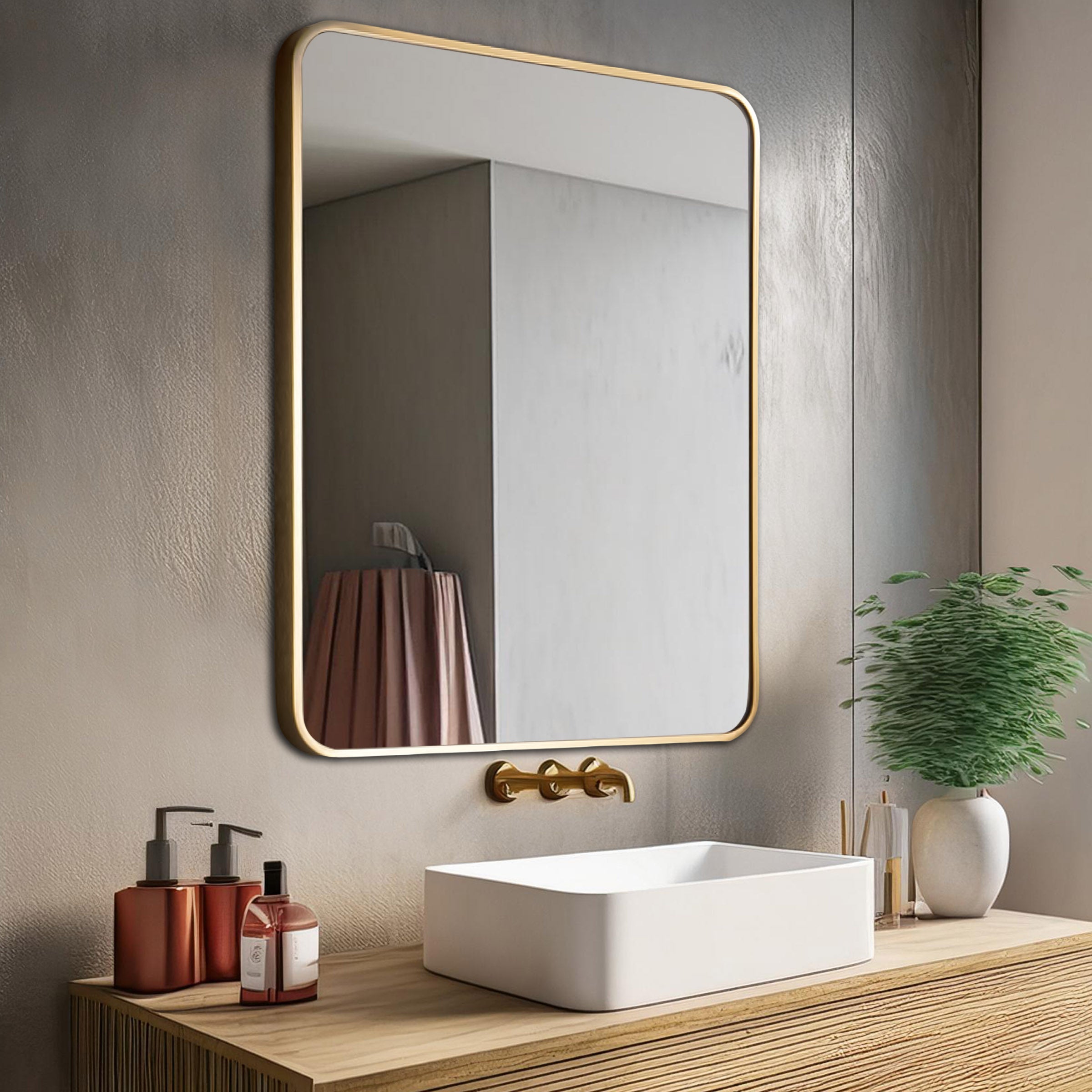 Aluminum Frame Mirror - Rectangle Shape 70cm x 50cm