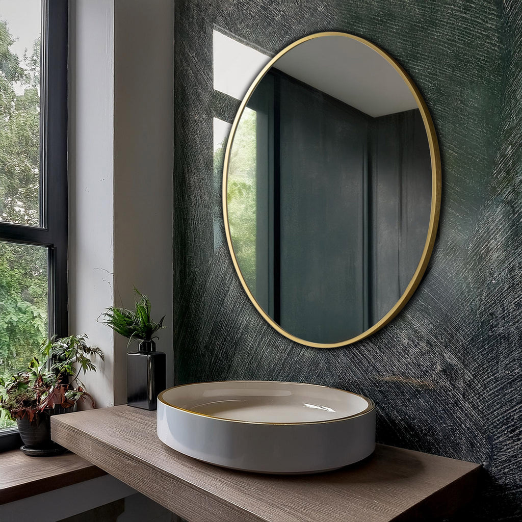 Aluminum Frame Mirror - Oval Shape 70cm x 50cm