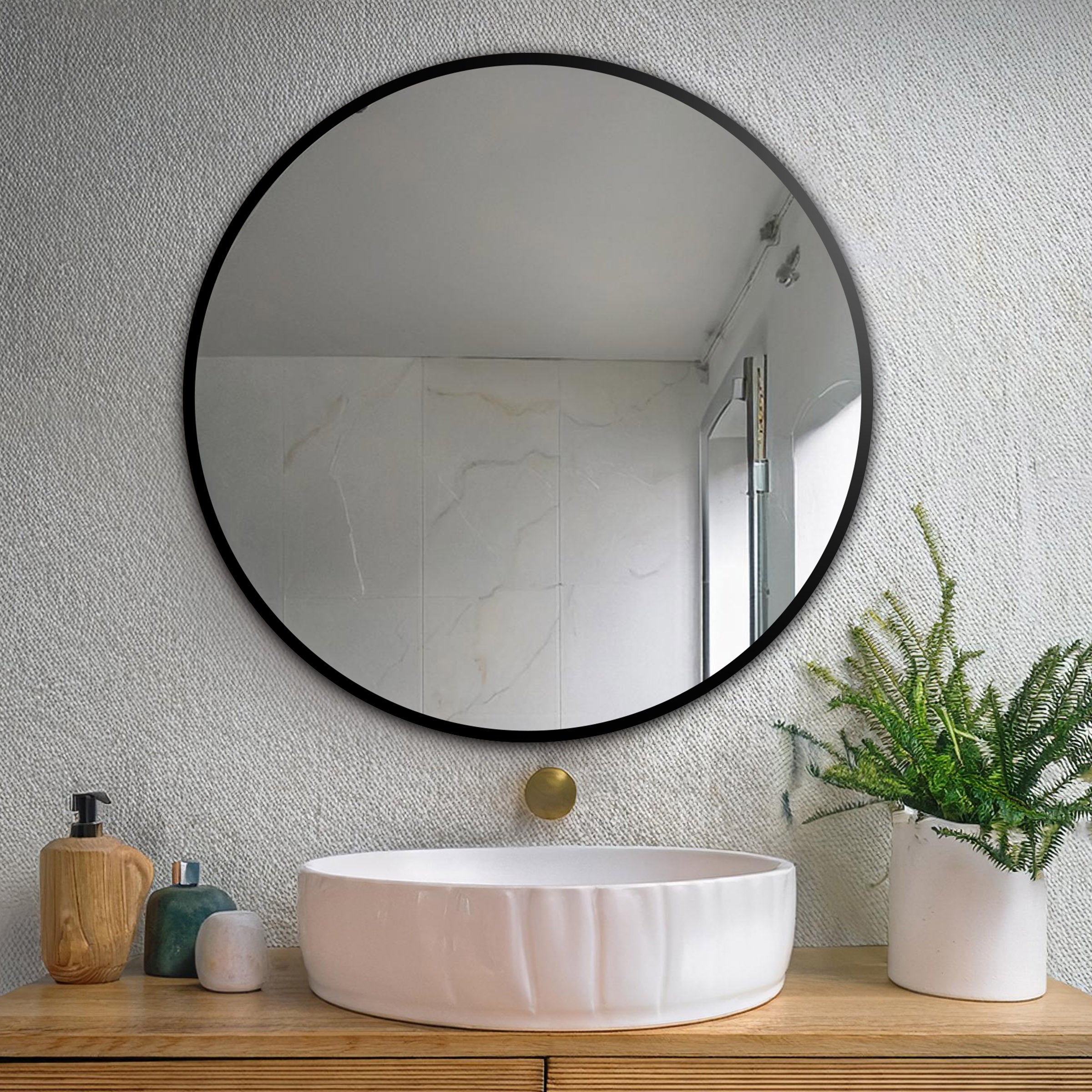 Aluminum Frame Mirror - Round Shape 50cm x 50cm