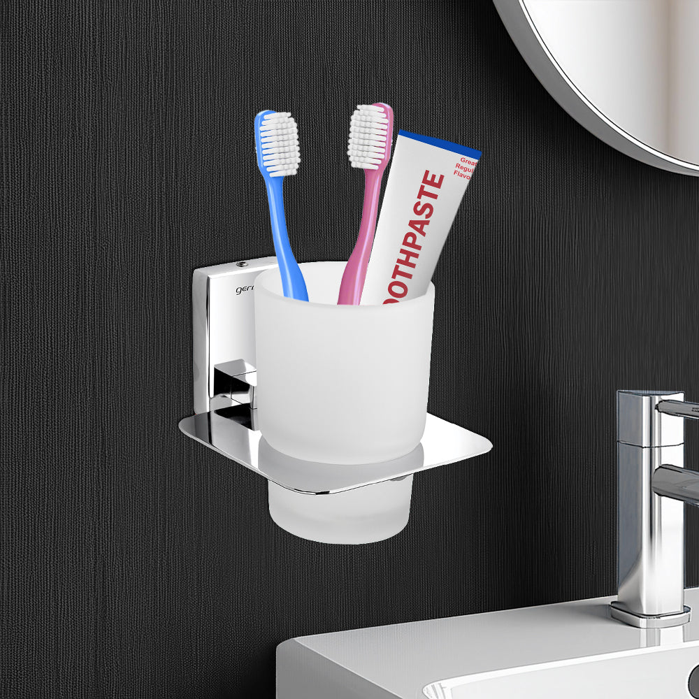 Germa Sanitarywares 304 Stainless Steel Tumbler Holder for Bathroom | Toothpaste and Brush Holder for Wash Room | Tumbler Stand | Bathroom Accessories (Chrome)