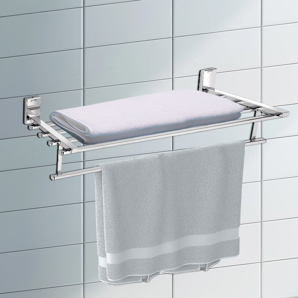 Germa Sanitarywares 304 Stainless Steel Towel Rack for Bathroom | Towel Stand for Wash Room | Towel Hanger | Bathroom Accessories (Chrome)