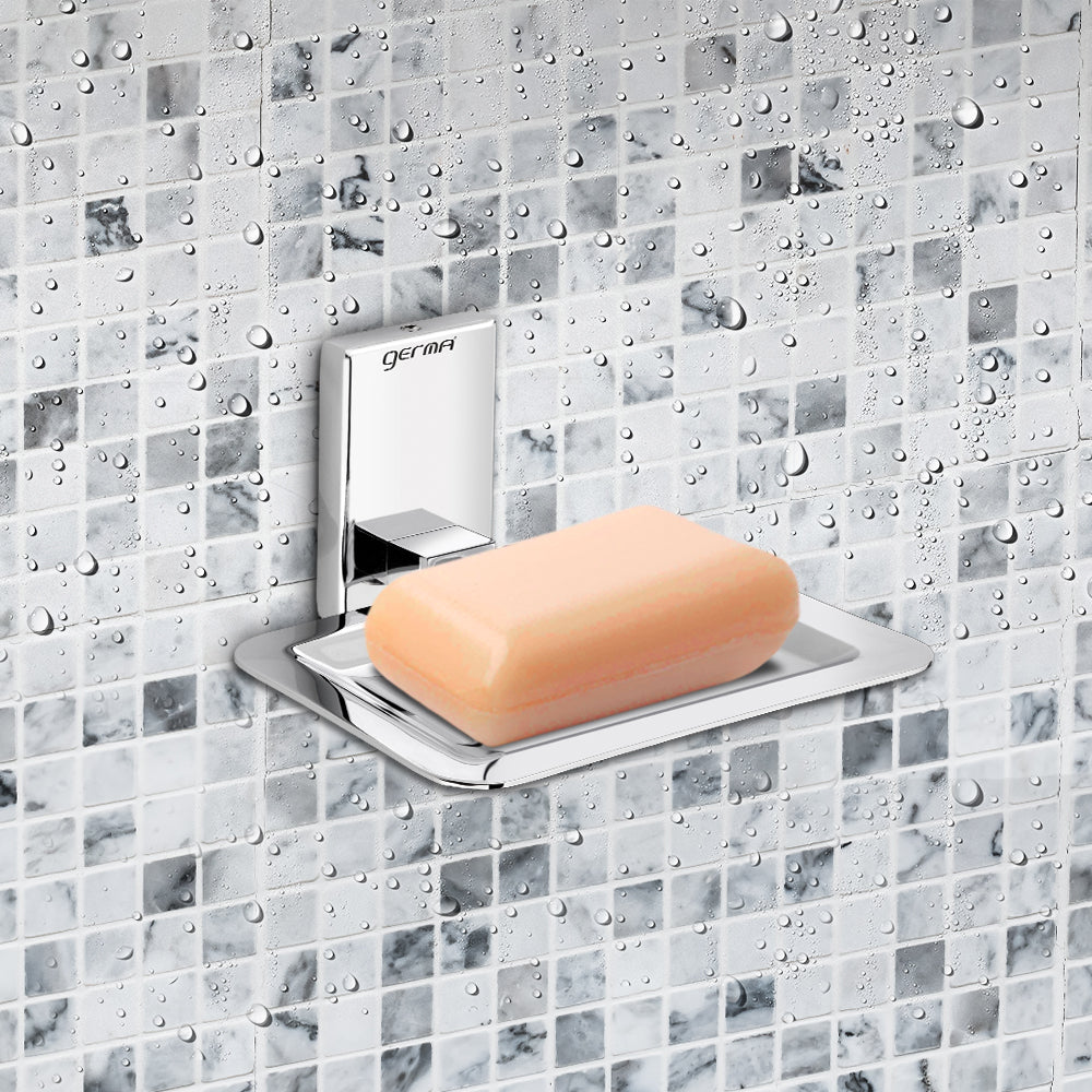 Germa Sanitarywares 304 Stainless Steel Soap Dish Holder for Bathroom | Soap Stand for Wash Room | Soap Case | Bathroom Accessories (Chrome)