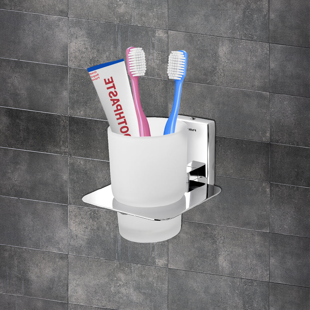 Germa Sanitarywares 304 Stainless Steel Tumbler Holder for Bathroom | Toothpaste and Brush Holder for Wash Room | Tumbler Stand | Bathroom Accessories (Chrome)