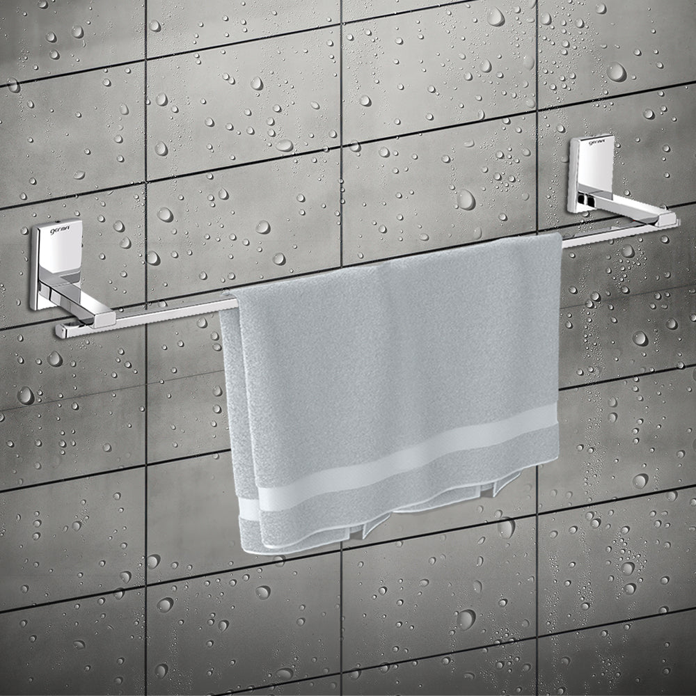 Germa Sanitarywares 304 Stainless Steel Towel Hanger for Bathroom | Towel Rail for Wash Room | Towel Rod | Towel Bar | Bathroom Accessories (Chrome)