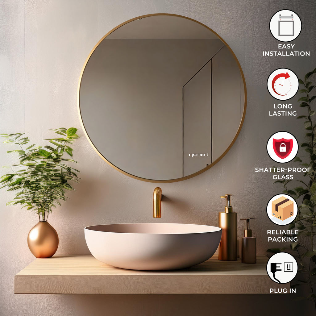 Aluminum Frame Mirror - Round Shape 50cm x 50cm