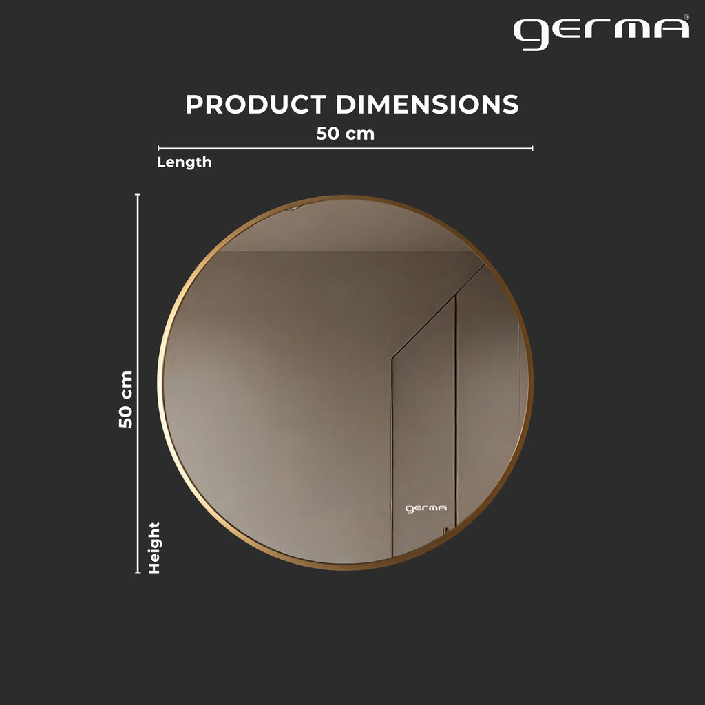 Aluminum Frame Mirror - Round Shape 50cm x 50cm