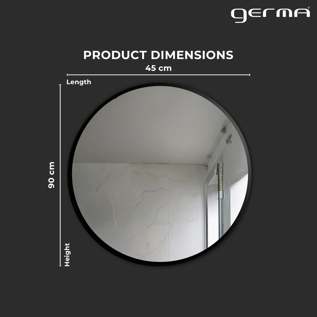 Aluminum Frame Mirror - Round Shape 50cm x 50cm