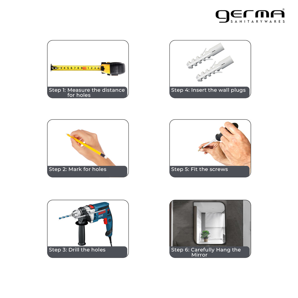 Germa One Side Curve Edge & Rectangular Wall Mounted Frameless Mirror With Beveled Edges/Wall Mirror For Bathroom/Living Room/Bed Room/Dressing Room 18x24inch