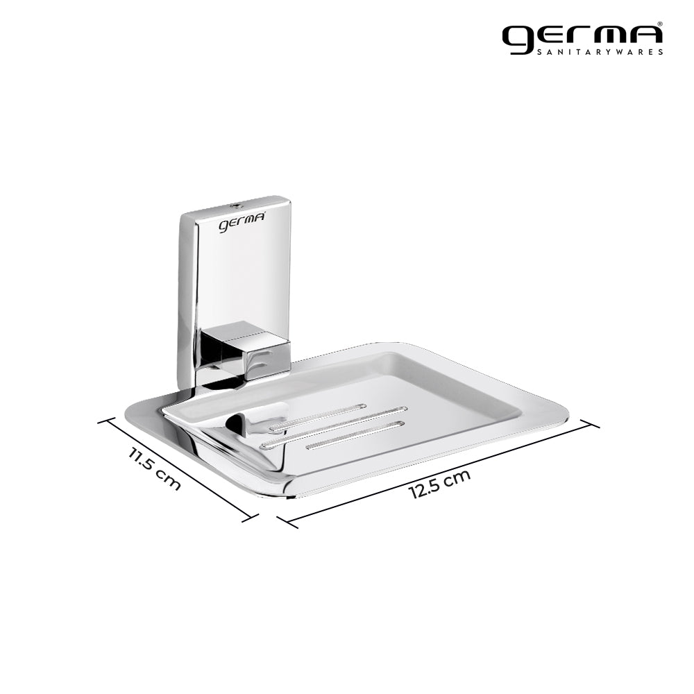 Germa Sanitarywares 304 Stainless Steel Soap Dish Holder for Bathroom | Soap Stand for Wash Room | Soap Case | Bathroom Accessories (Chrome)