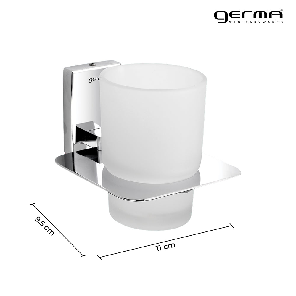 Germa Sanitarywares 304 Stainless Steel Tumbler Holder for Bathroom | Toothpaste and Brush Holder for Wash Room | Tumbler Stand | Bathroom Accessories (Chrome)