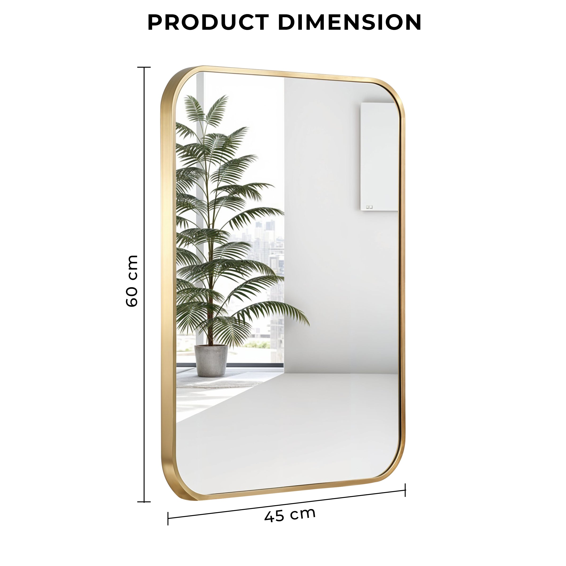 Germa Aluminium Brushed Framed Mirror for Bathroom | Wall Mounted Shatter Proof | Decorative HD Vanity Mirror for Bathroom | Living | Bed Room | Rectangle Shape 18x24 Inch