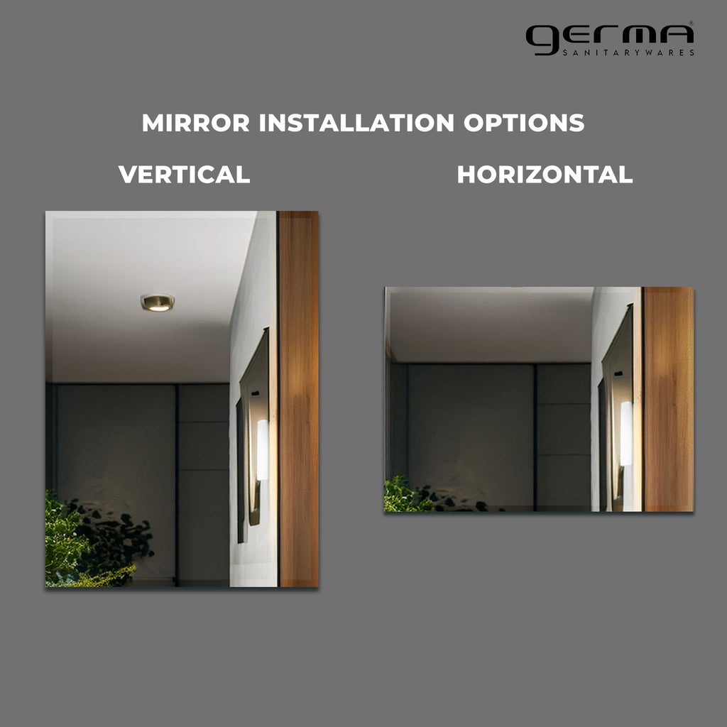 Germa Rectangular Wall Mounted Frameless Mirror with Beveled Edges/Wall Mirror for Bathroom/Living Room/Bed Room/Dressing Room (18x24inch)