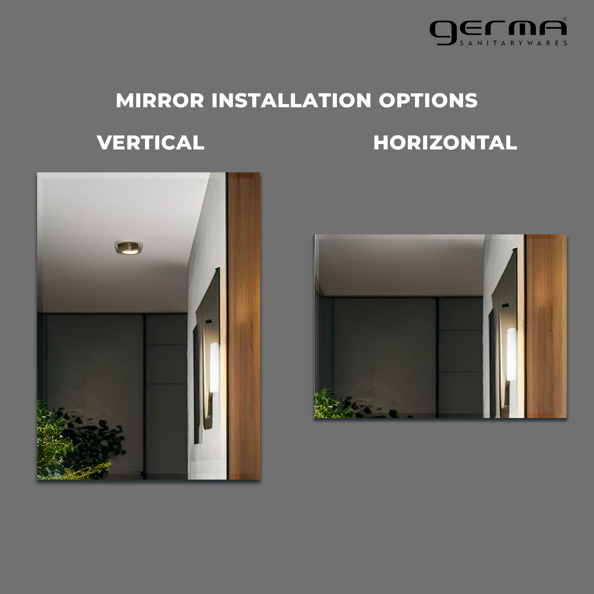 Germa Rectangular Wall Mounted Frameless Mirror with Beveled Edges/Wall Mirror for Bathroom/Living Room/Bed Room/Dressing Room (18x24inch)