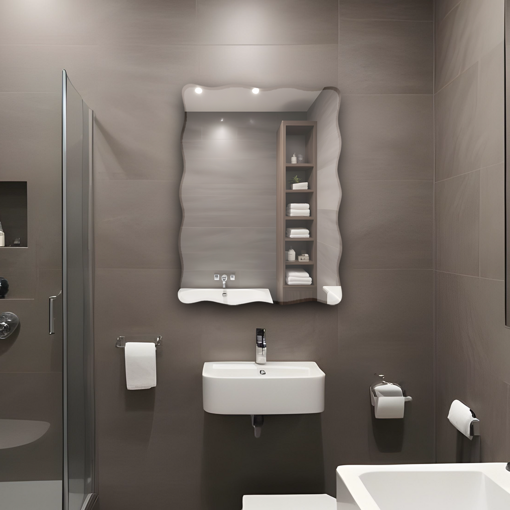 Germa Rectanglur Wall Mounted Frameless Mirror with Beveled Edges/Wall Mirror for Bathroom/Living Room/Bed Room/Dressing Room (60cm x 45cm)