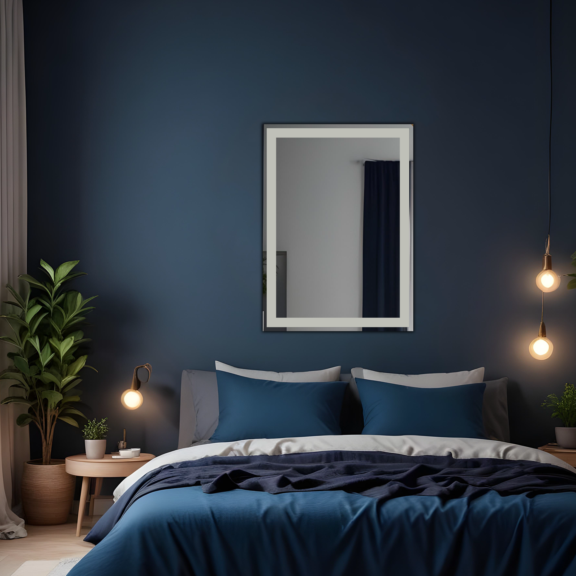 Germa Rectangular Frosted Wall Mounted Frameless Mirror with Beveled Edges/Wall Mirror for Bathroom/Living Room/Bed Room/Dressing Room (18x24inch)