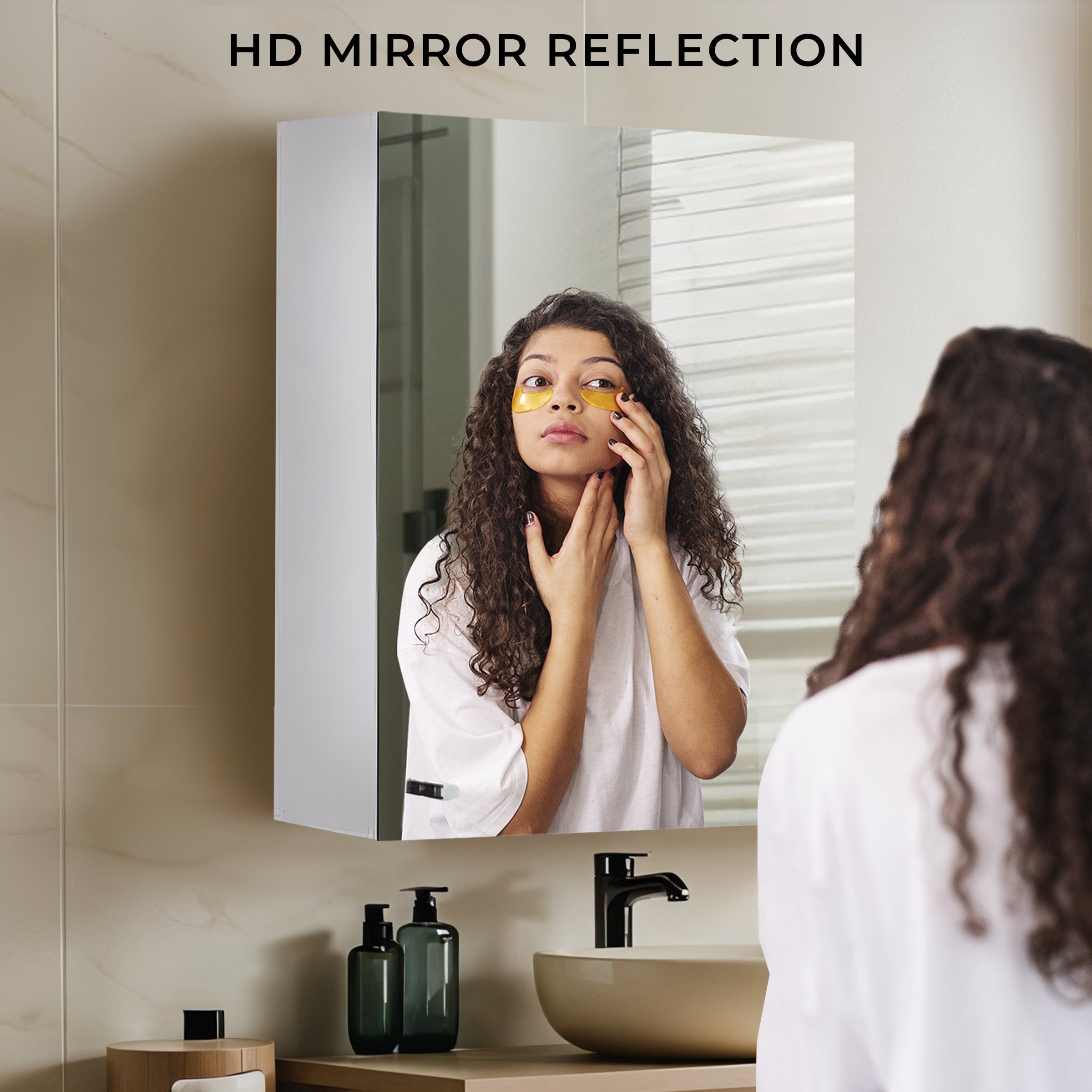 Germa Sanitarywares Premium 304 Grade Stainless Steel Bathroom Mirror Cabinet with Storage | Sleek Wall-Mounted Medicine Mirror Cabinet | Shelf with Mirror | Bathroom Organiser Chrome(16x24Inch)