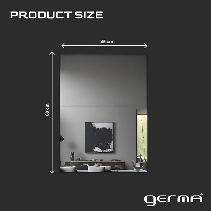 Germa Rectangular Wall Mounted Frameless Mirror with Beveled Edges/Wall Mirror for Bathroom/Living Room/Bed Room/Dressing Room (18x24inch)